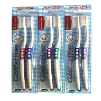 Giffarine Double Active Standard Head 2pcs Toothbrush Extra Soft 