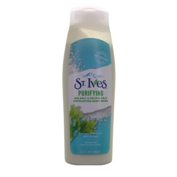 St. Ives Exfoliating Body Wash ( 400ml ) Purifying Sea Salt & Pacific Kelp 